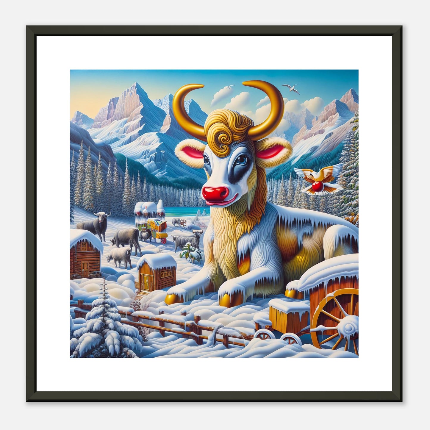 Wall Art - Winter 70 - Sitting cow