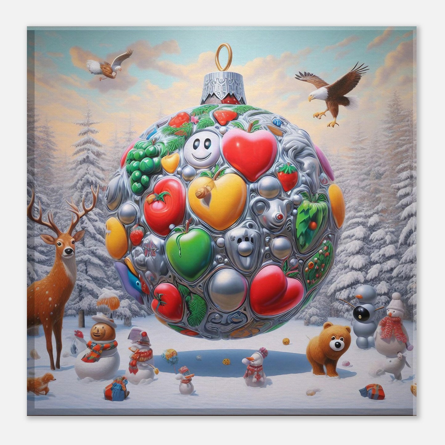 Wall Art - Winter 67 - Christmas ornament and a deer