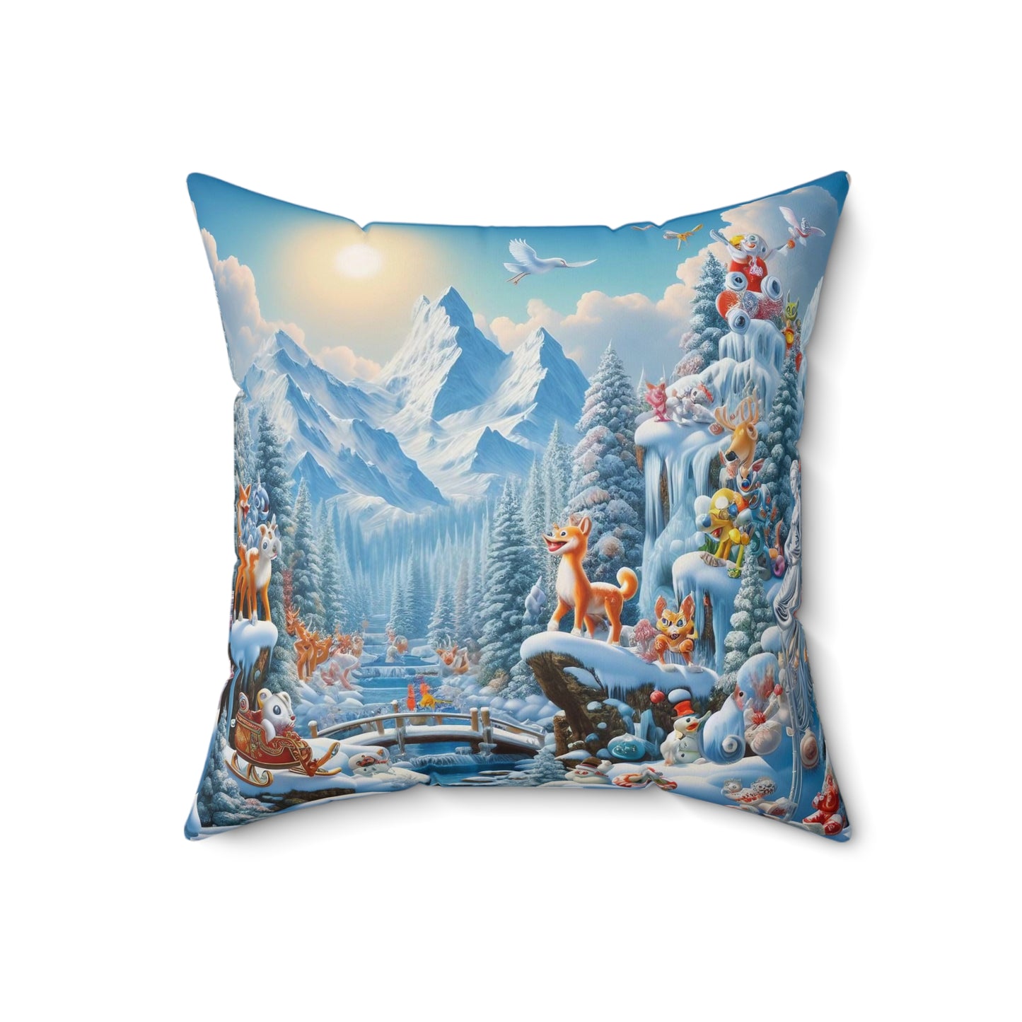 Spun Polyester Square Pillow - Winter 234