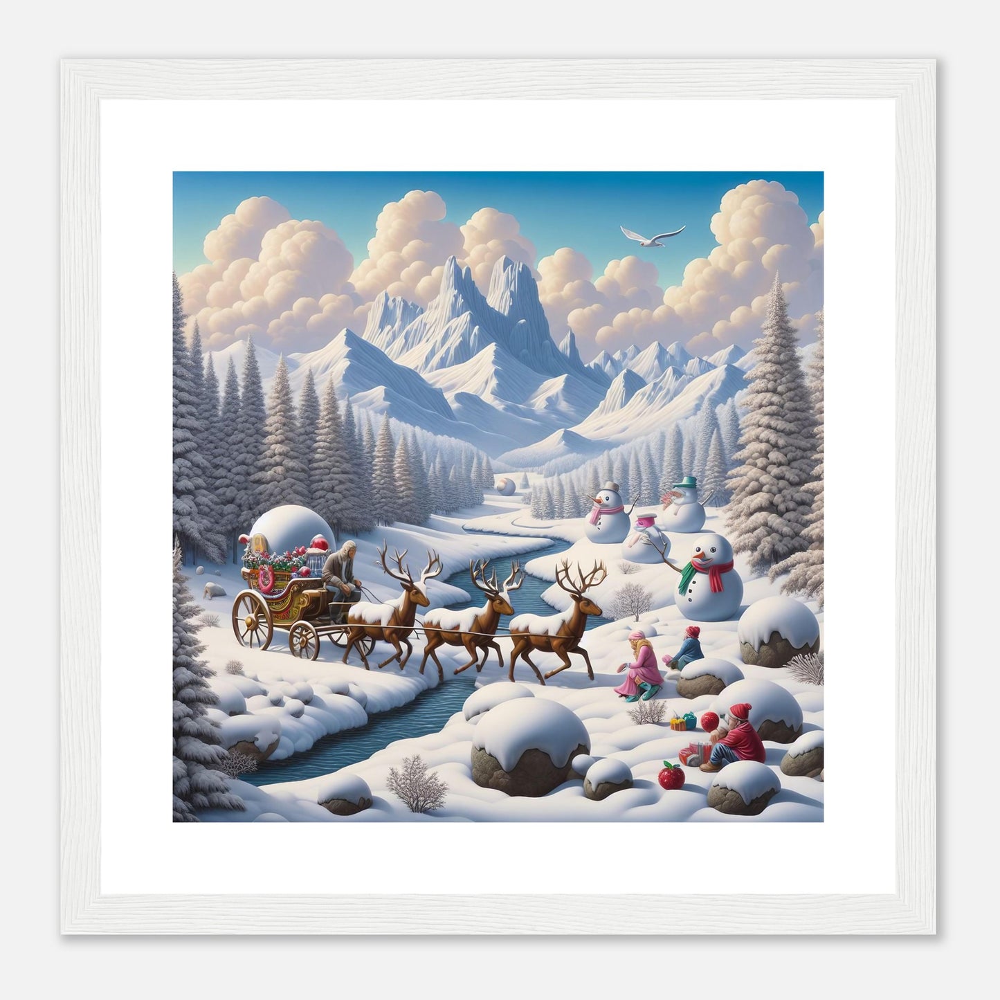 Wall Art - Winter 35 - Deer and snowmen