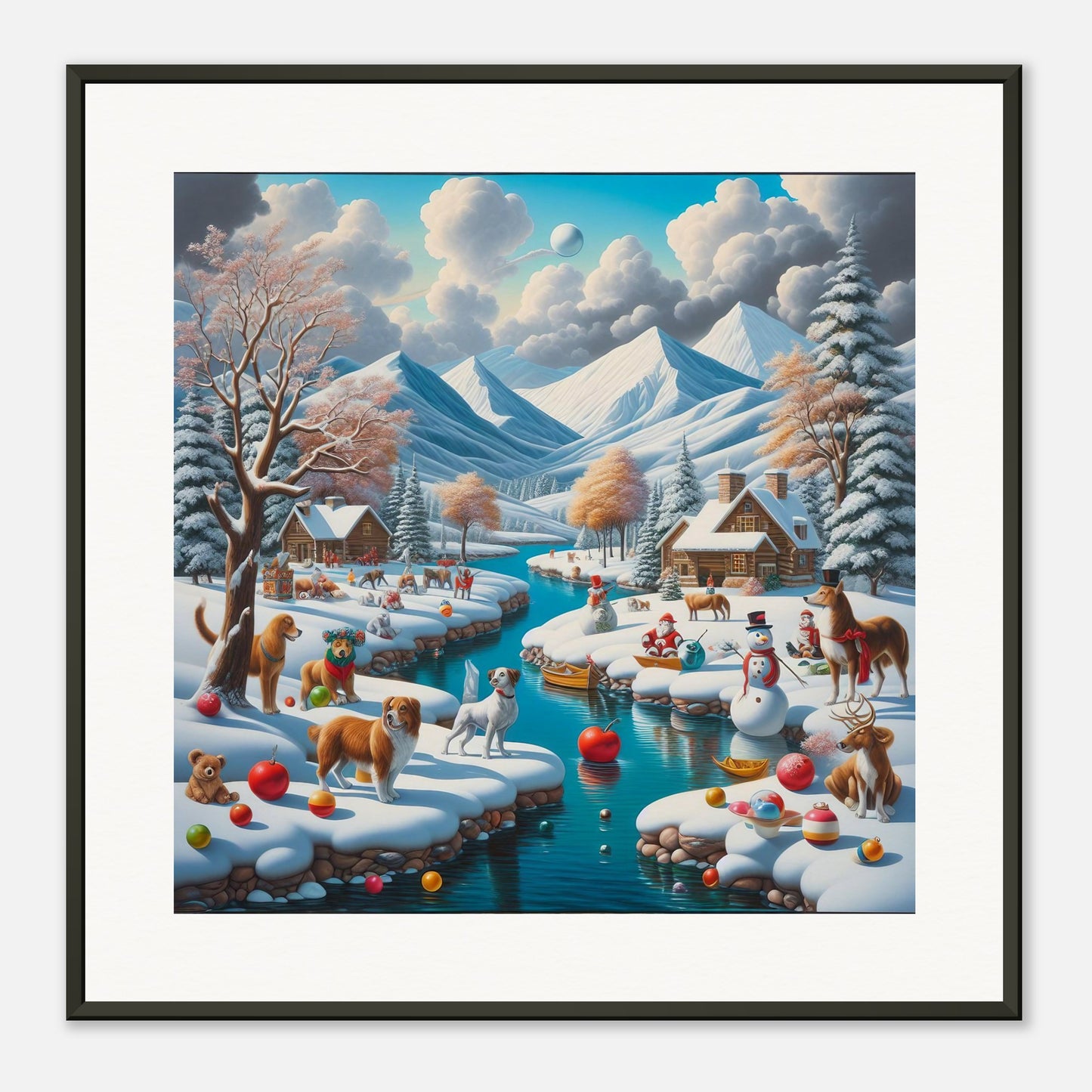 Wall Art - Winter 7 - Animals, River and Mountains