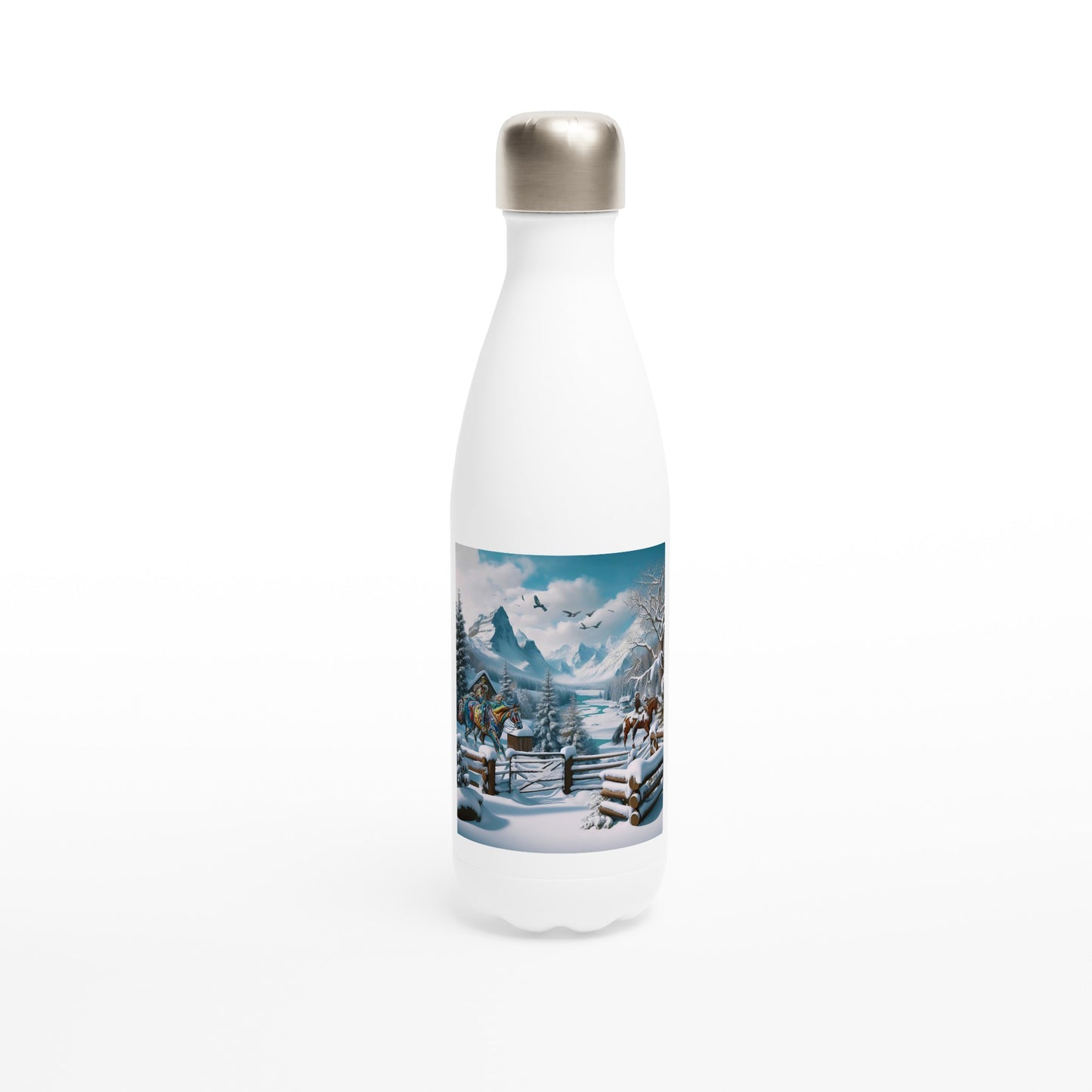 White 17oz Stainless Steel Water Bottle - Winter 190