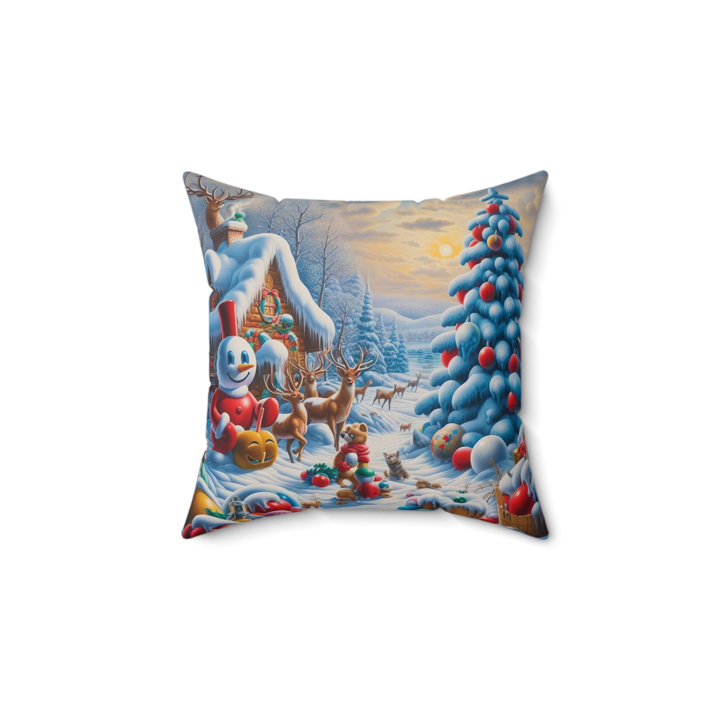 Spun Polyester Square Pillow - Winter 199