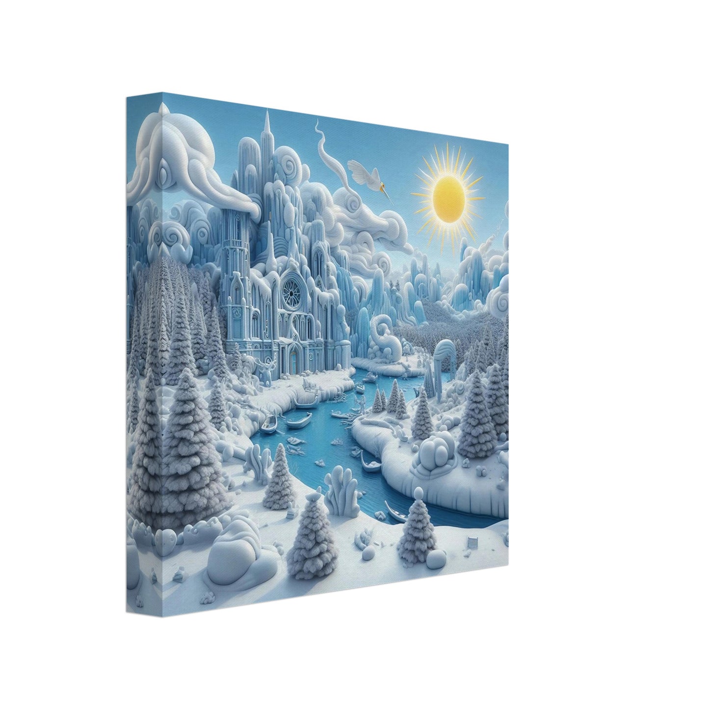 Wall art - Frozen Castle by a river