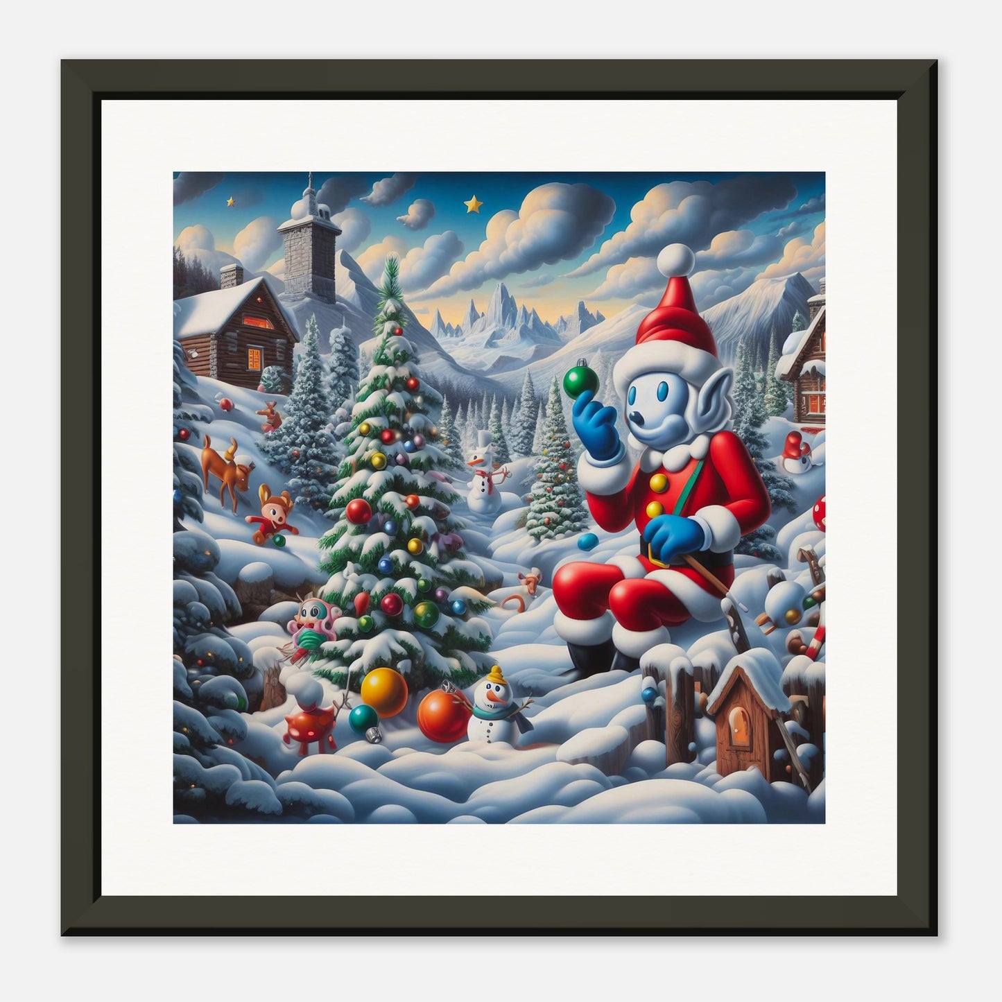 Wall Art - Winter 42 - Snowman and Christmas tree