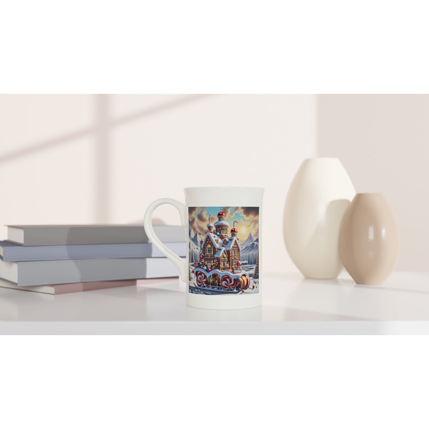 White 10oz Porcelain Slim Mug - Winter 158