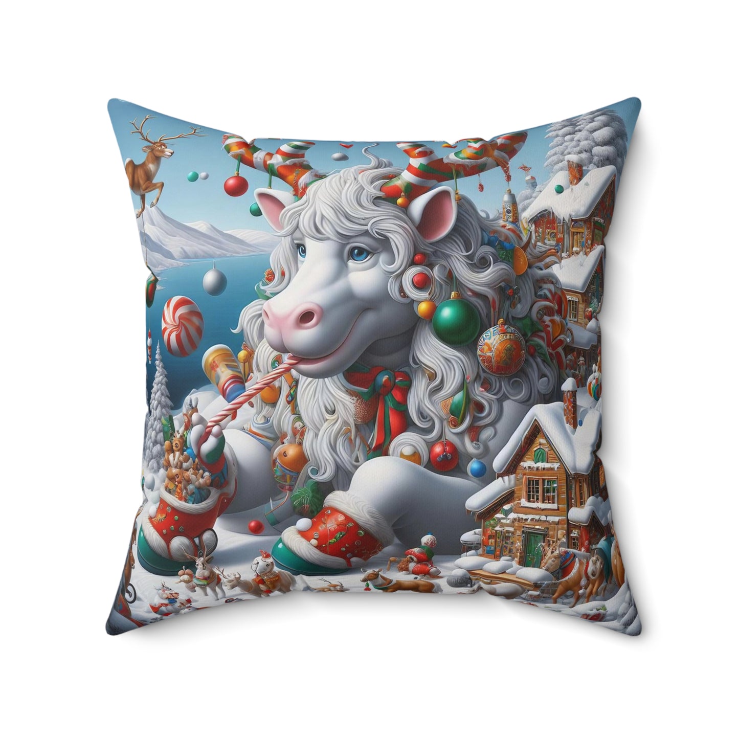 Spun Polyester Square Pillow - Winter 105