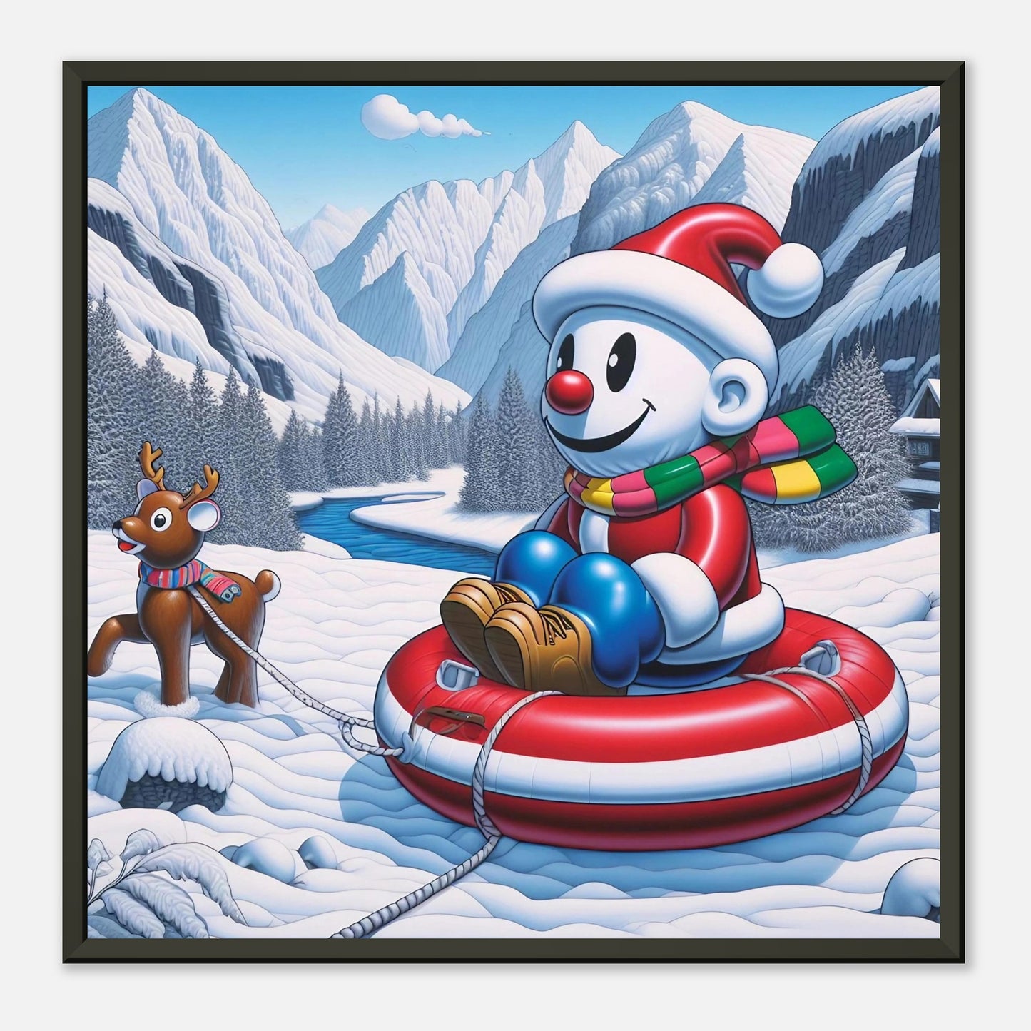 Wall art - Snowman with reindeer