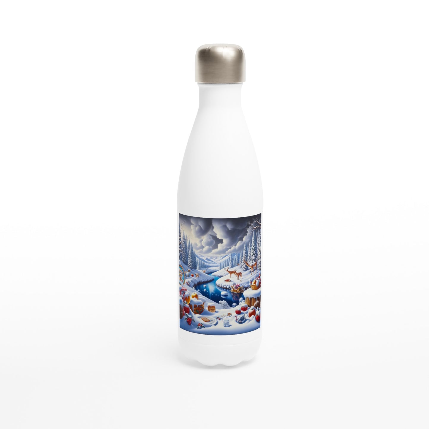 White 17oz Stainless Steel Water Bottle - Winter 60