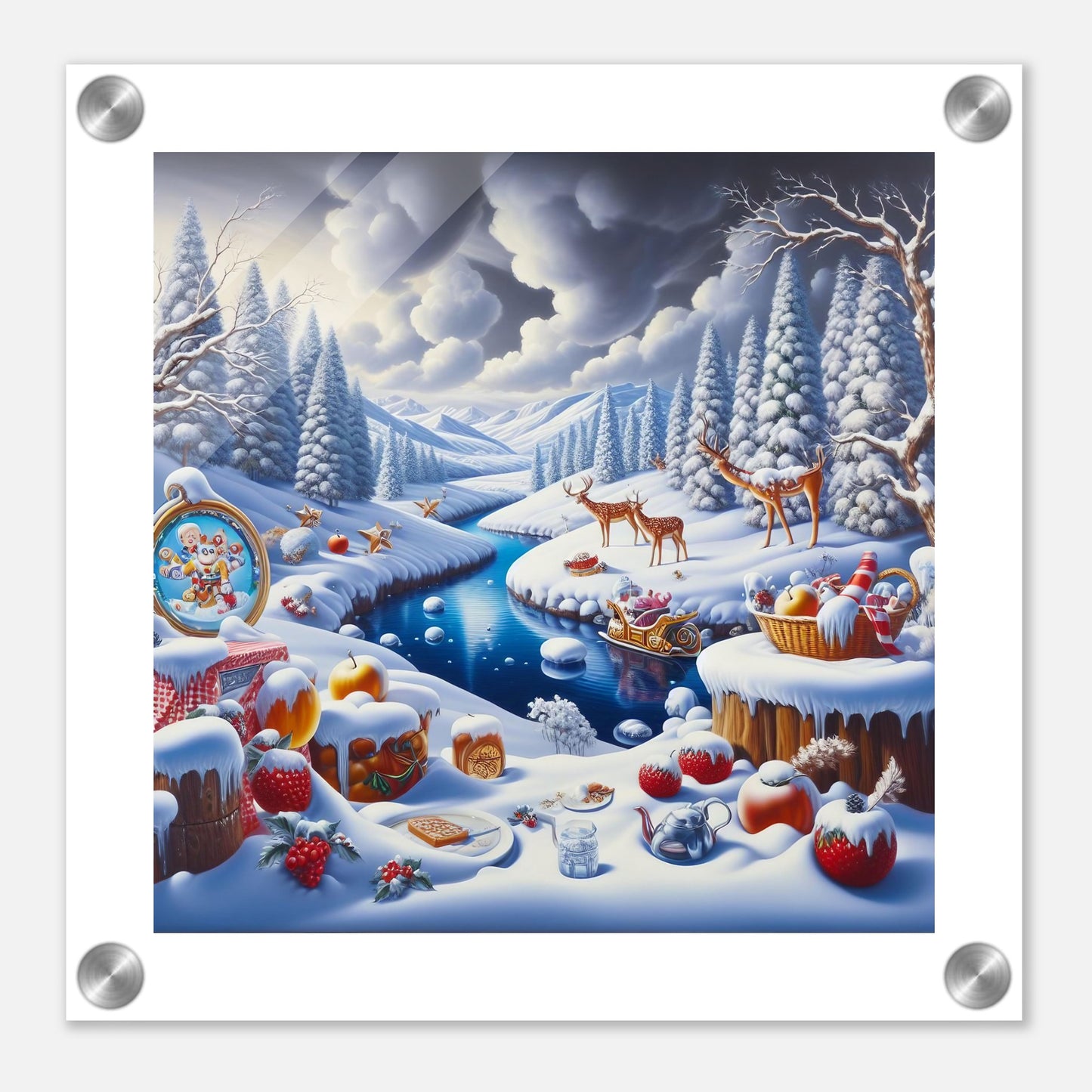 Wall Art - Winter 60 - Fruits and a river