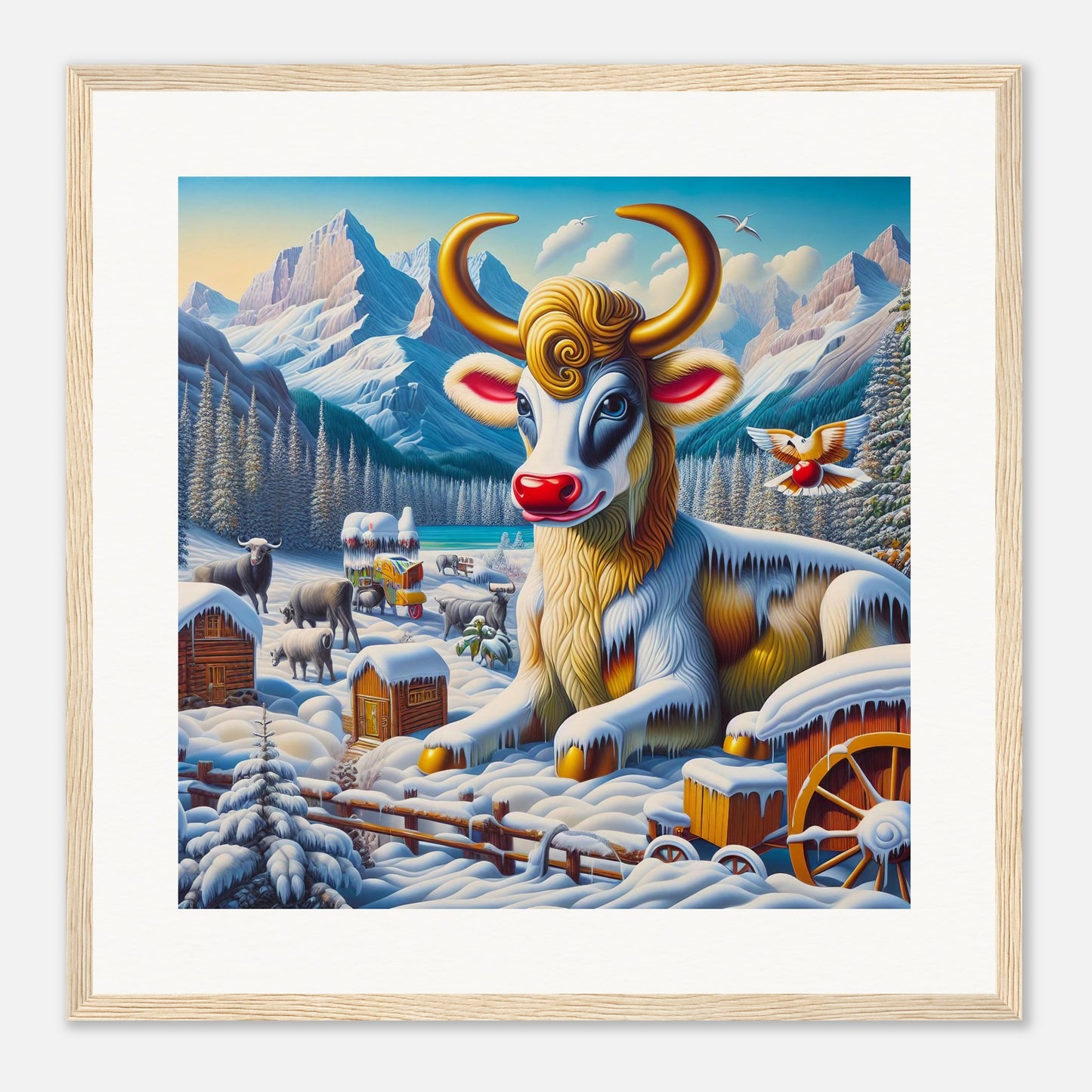 Wall Art - Winter 70 - Sitting cow