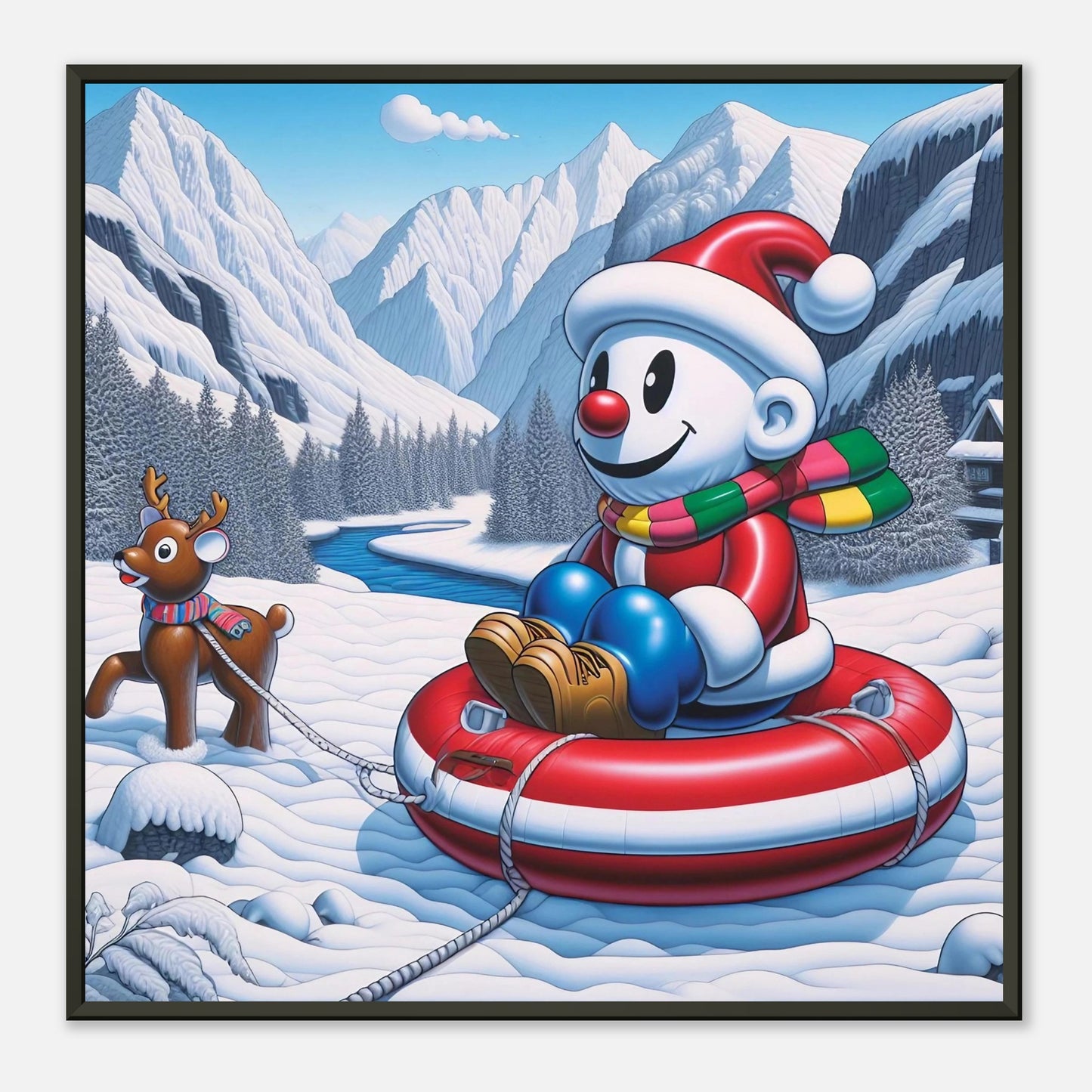 Wall art - Snowman with reindeer