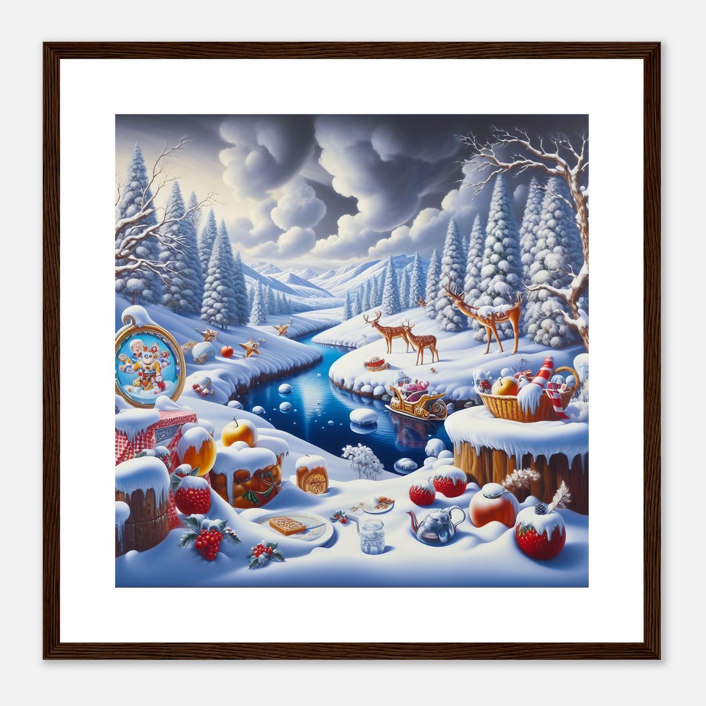 Wall Art - Winter 60 - Fruits and a river