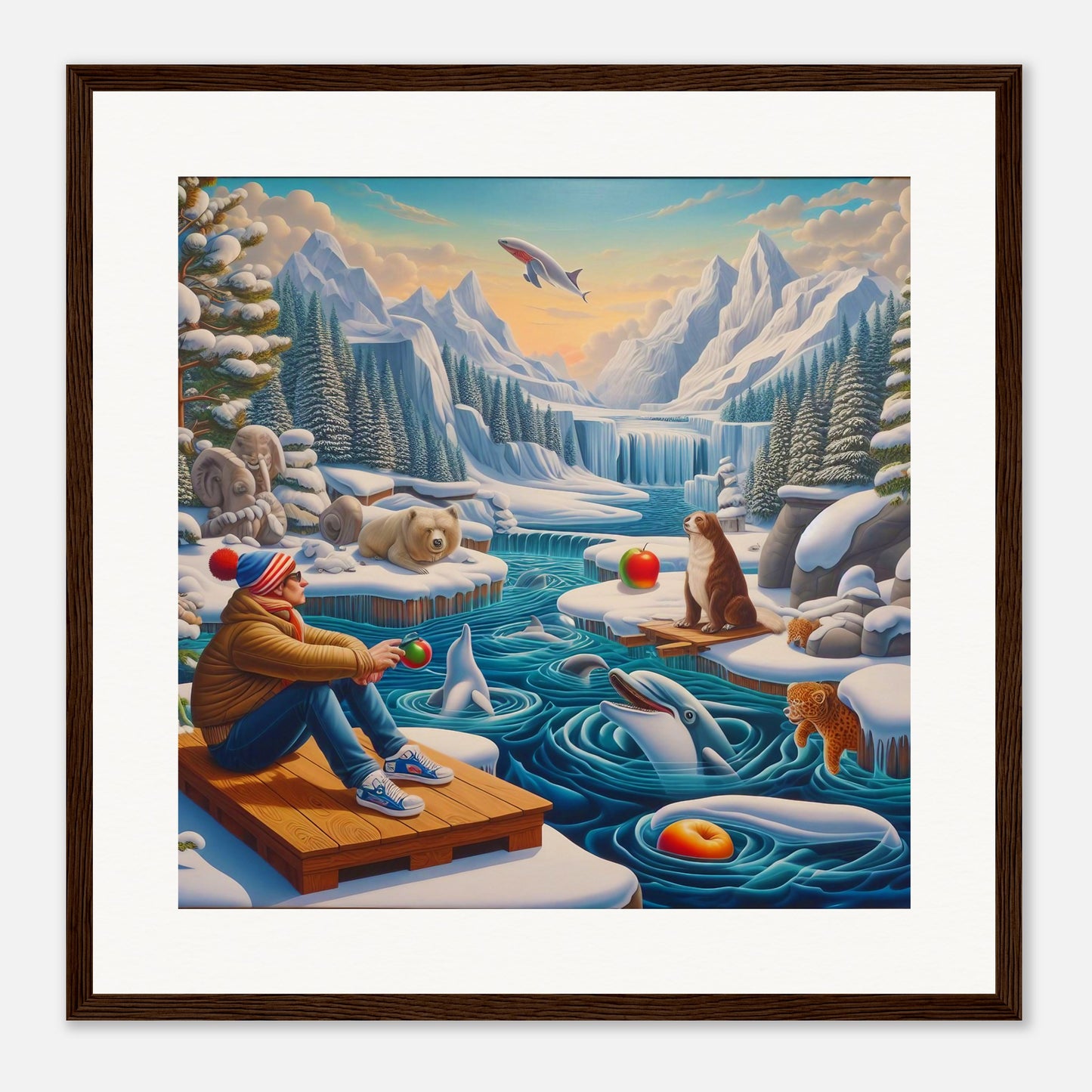 Wall Art - Winter 64 - Man by the river