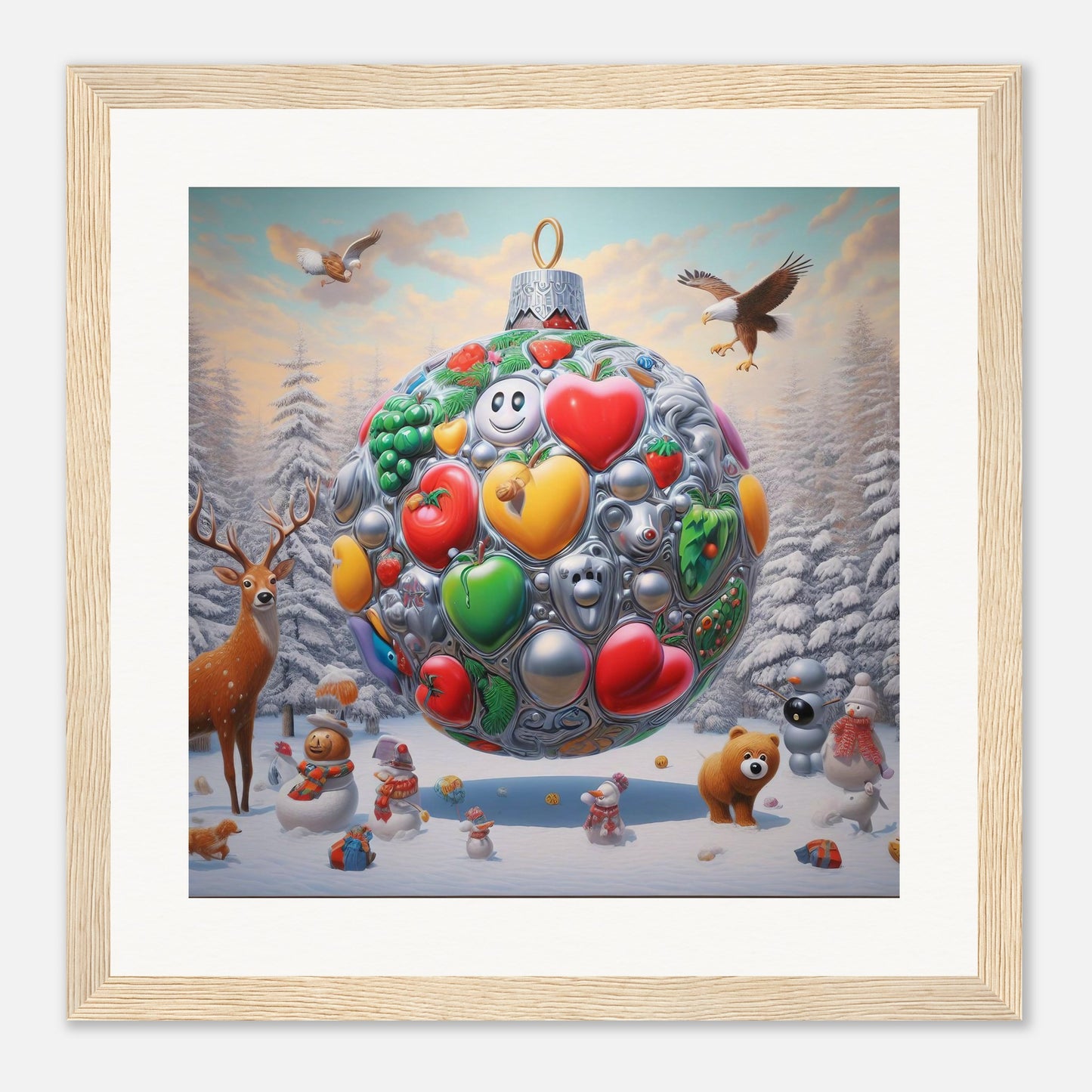 Wall Art - Winter 67 - Christmas ornament and a deer