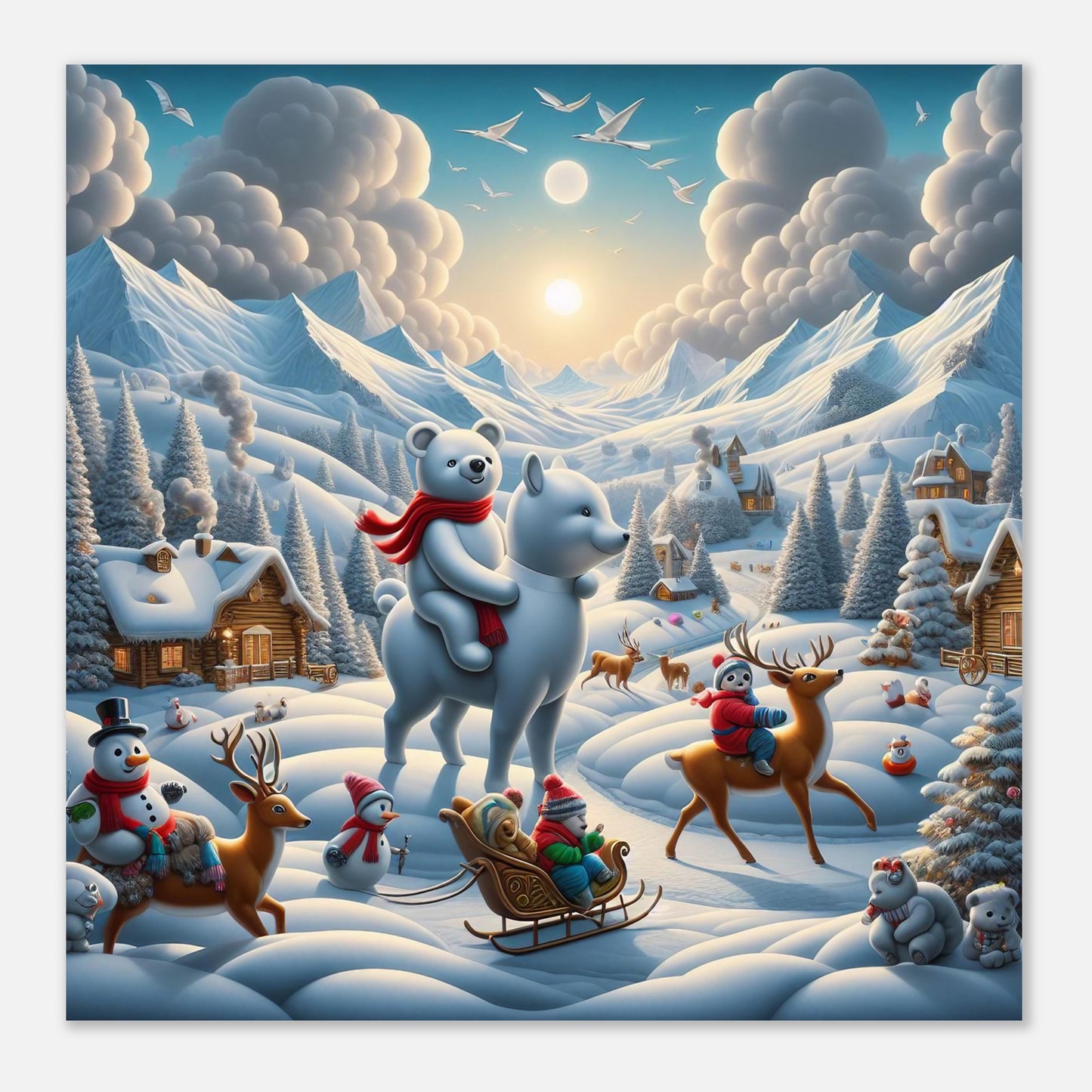 Wall Art - Winter 50 - Bear and a scarf