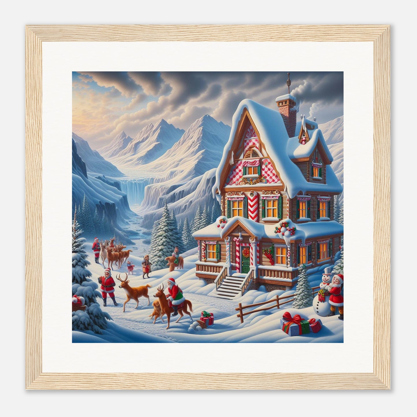 Wall Art - Winter 56 - Cottage and deer