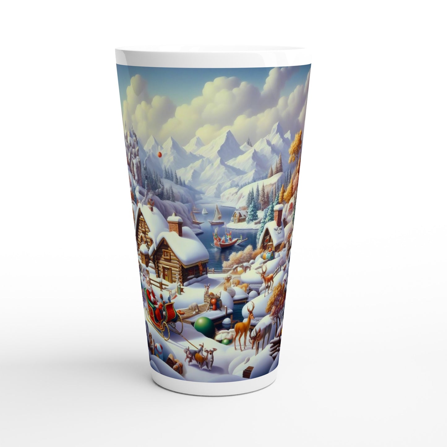 White Latte 17oz Ceramic Mug - Winter 177