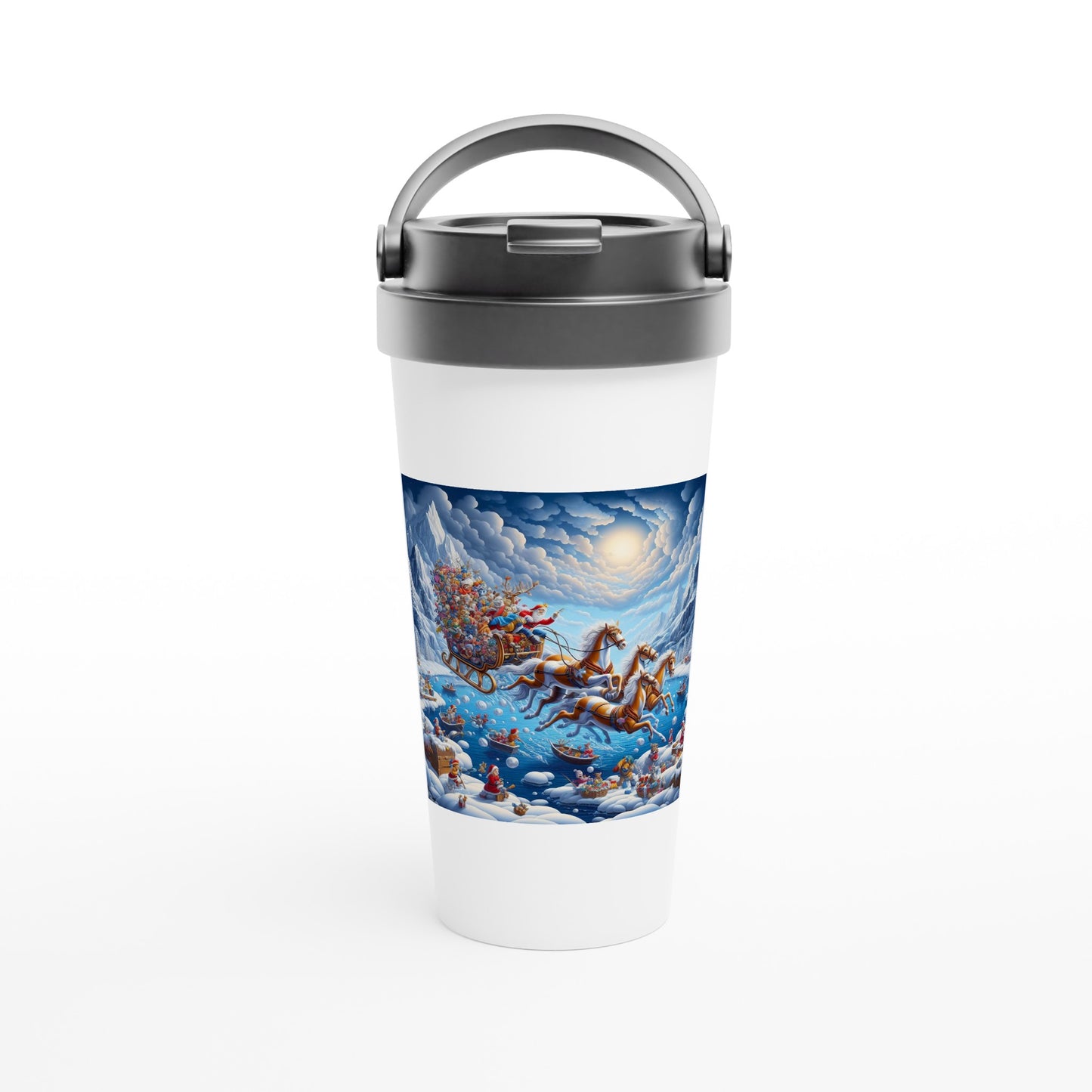 White 15oz Stainless Steel Travel Mug - Winter 185