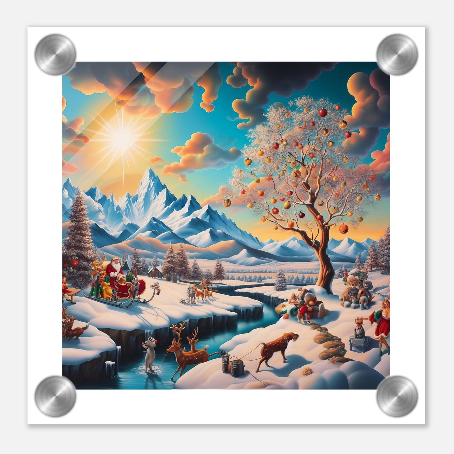 Wall Art - Winter 26 - Santa Claus and a tree