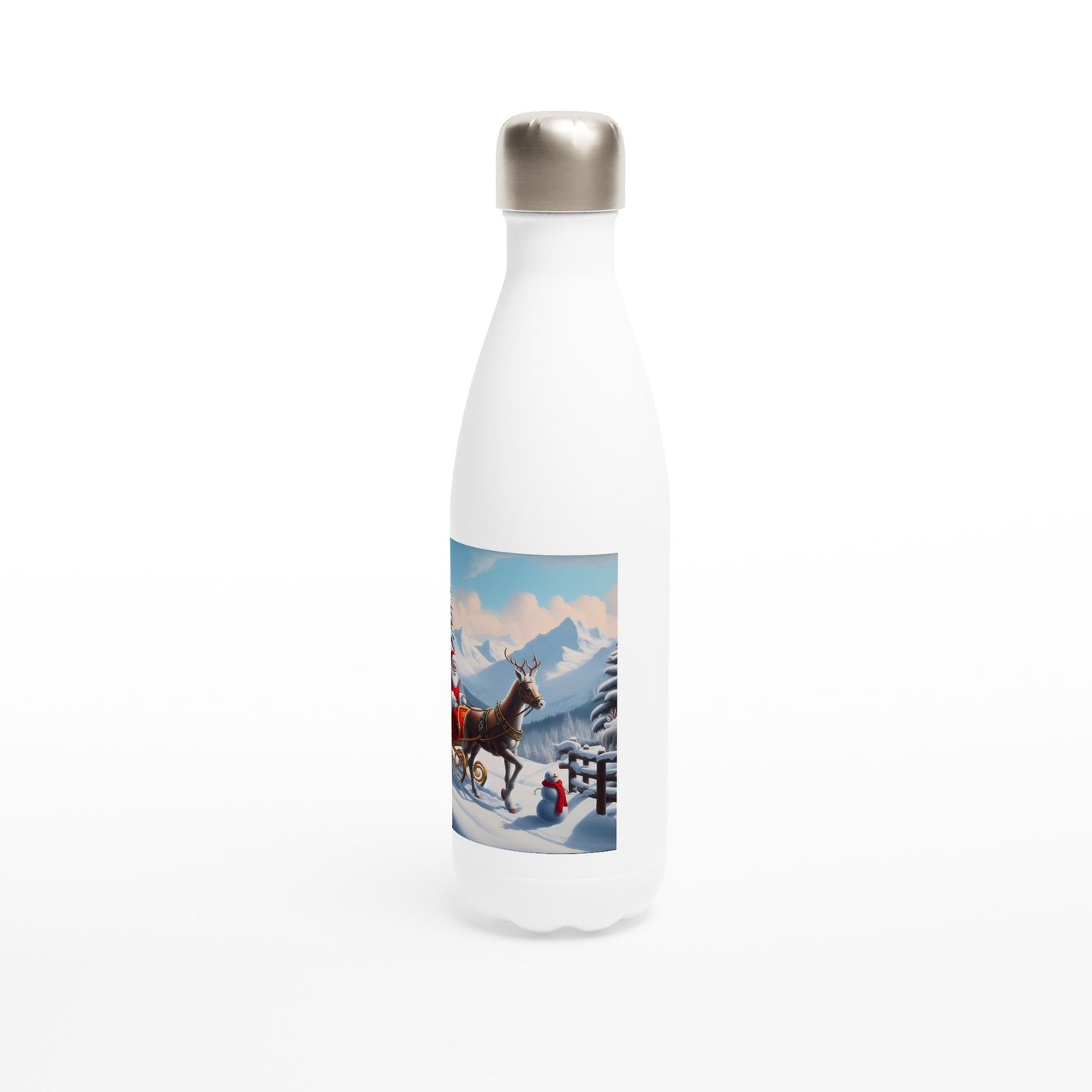 White 17oz Stainless Steel Water Bottle - Winter 125