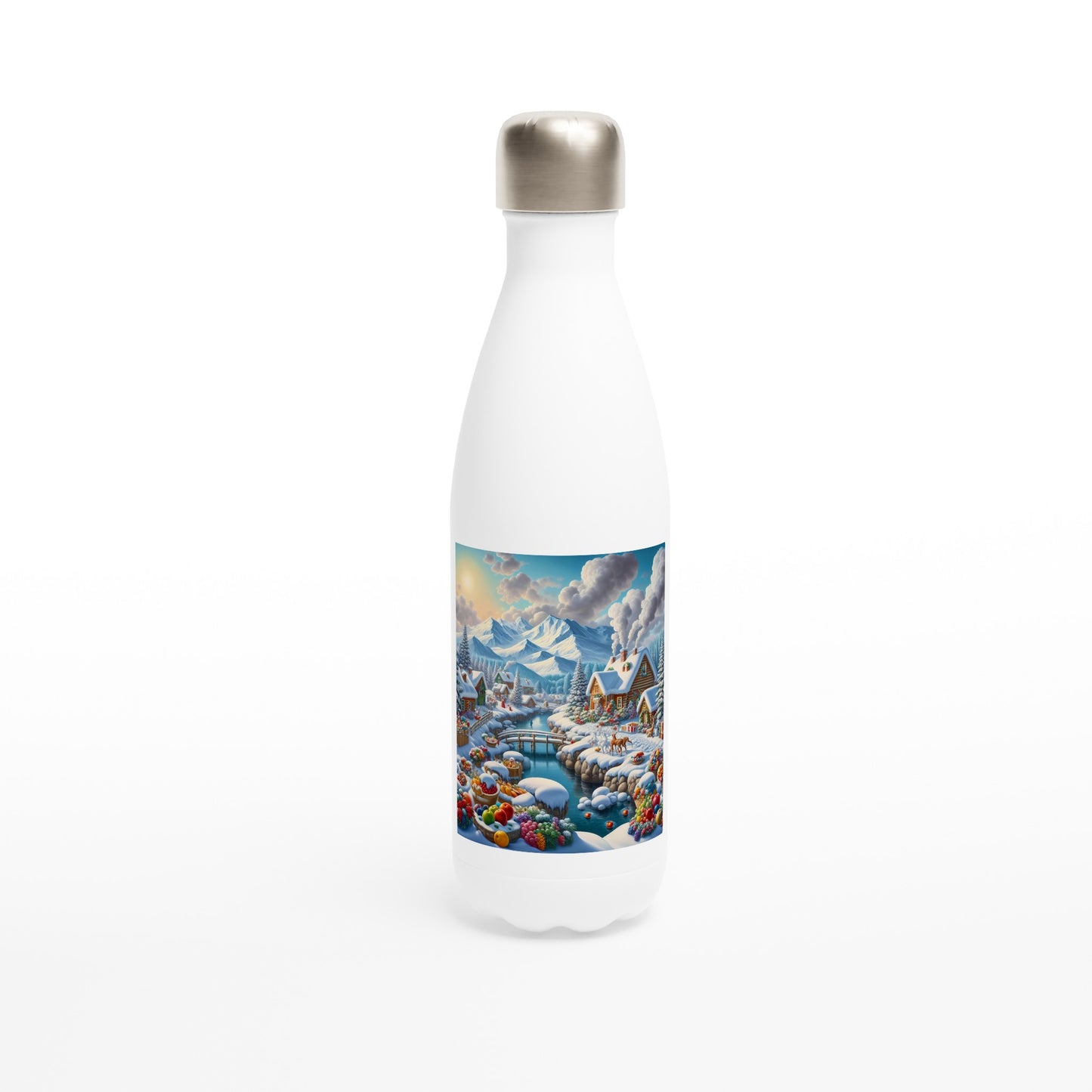 White 17oz Stainless Steel Water Bottle - Winter 137