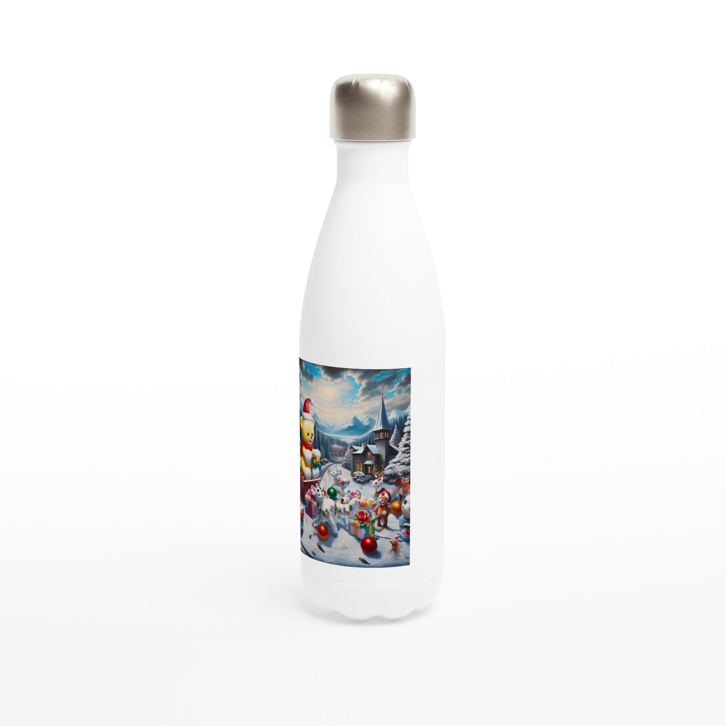 White 17oz Stainless Steel Water Bottle - Winter 189