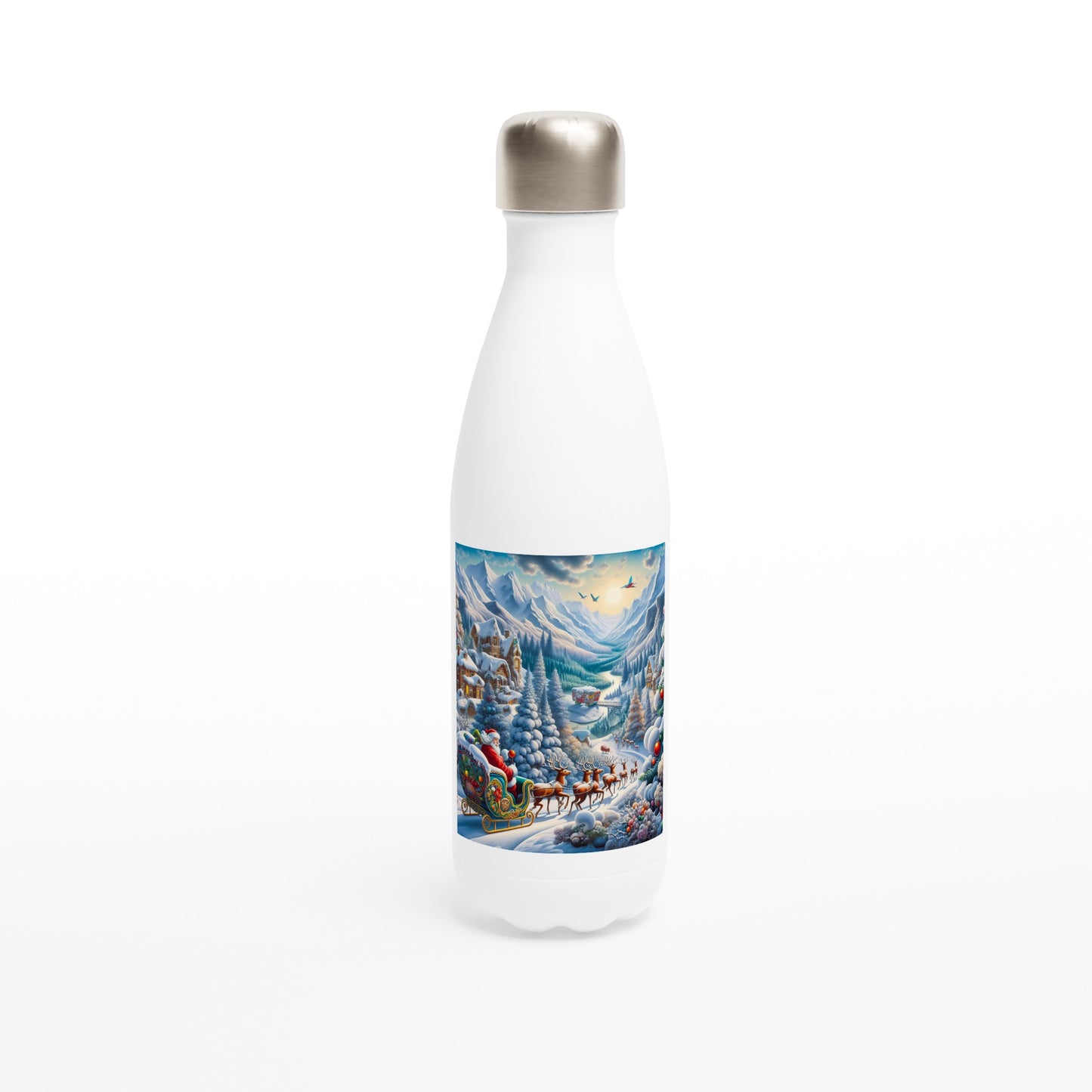 White 17oz Stainless Steel Water Bottle - Winter 113