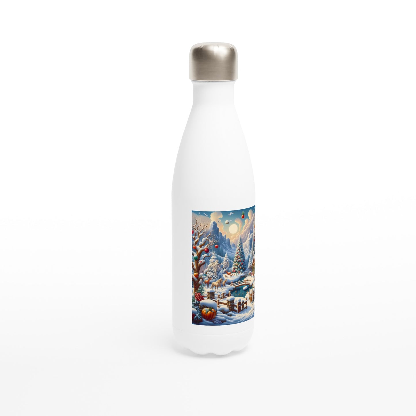 White 17oz Stainless Steel Water Bottle - Winter 233