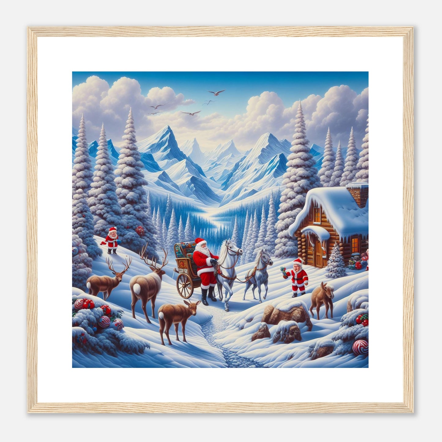 Wall Art - Winter 55 - Santa Claus and horses