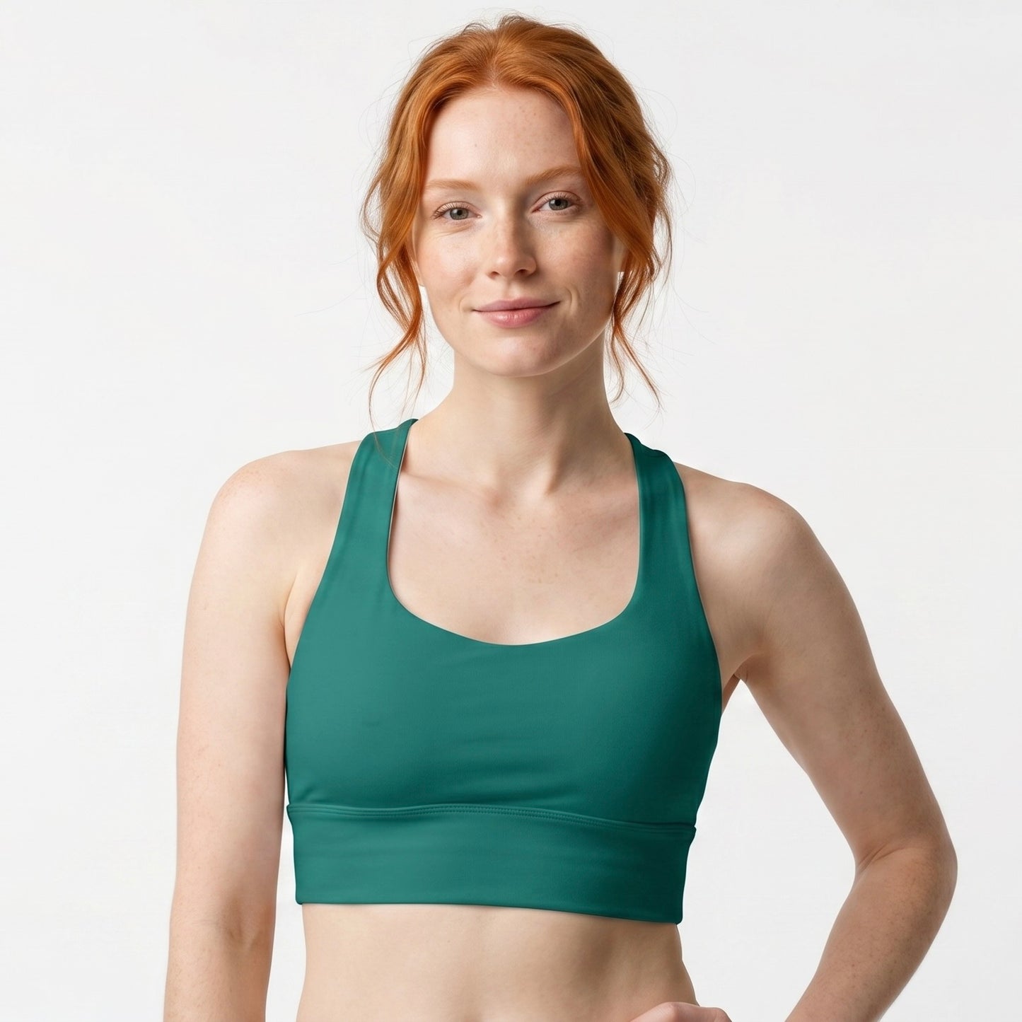 Longline Sports Bra - Emerald Tide