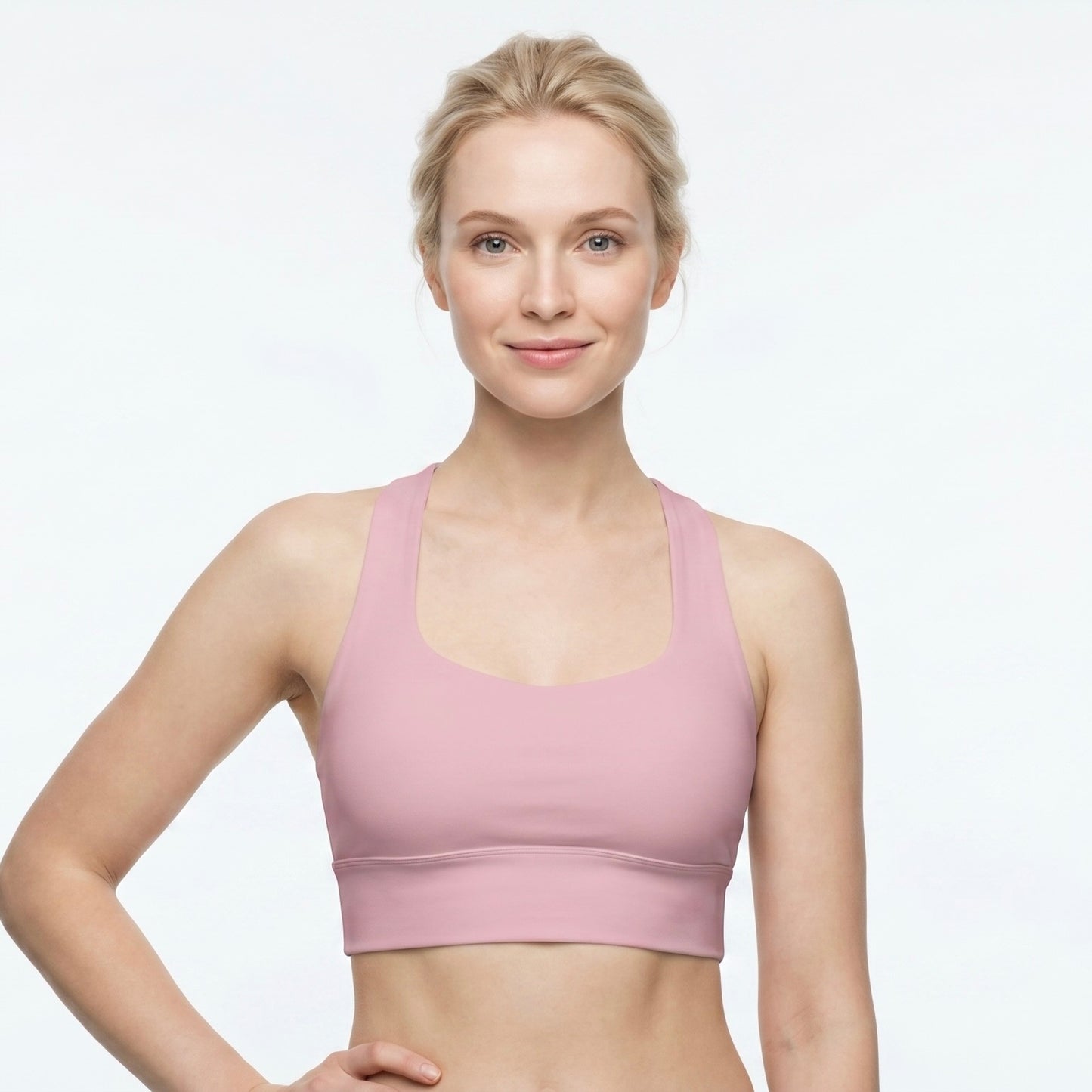 Longline Sports Bra - Pink Whisper