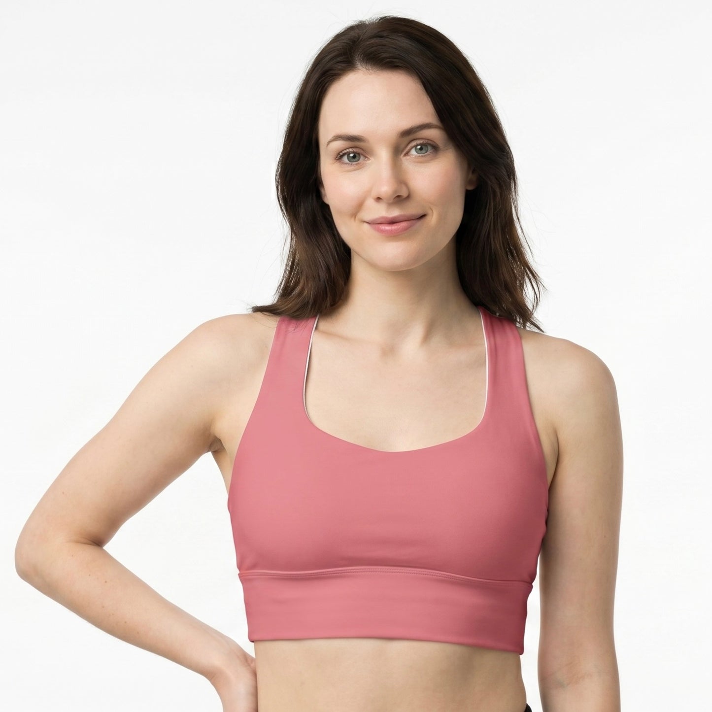 Longline Sports Bra - Rose Heat
