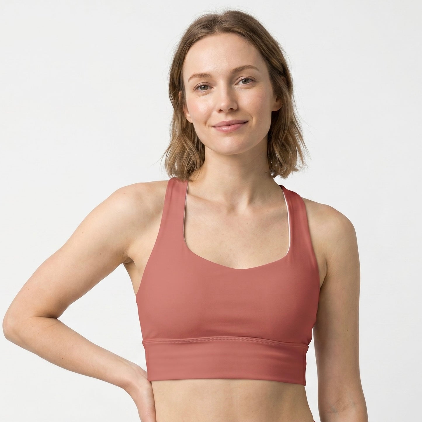 Longline Sports Bra - Sunset Ember