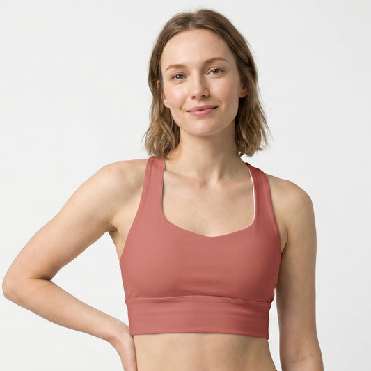 Longline Sports Bra - Sunset Ember