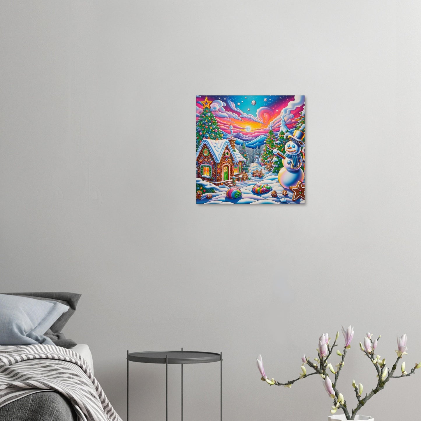 Wall art - Snowman and Gingerbread House