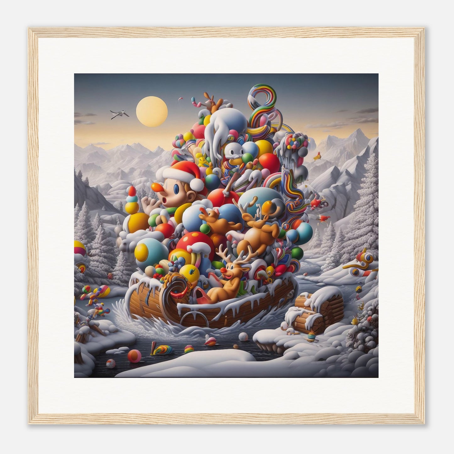 Wall Art - Winter 59 - Boy, Sleigh, Toys