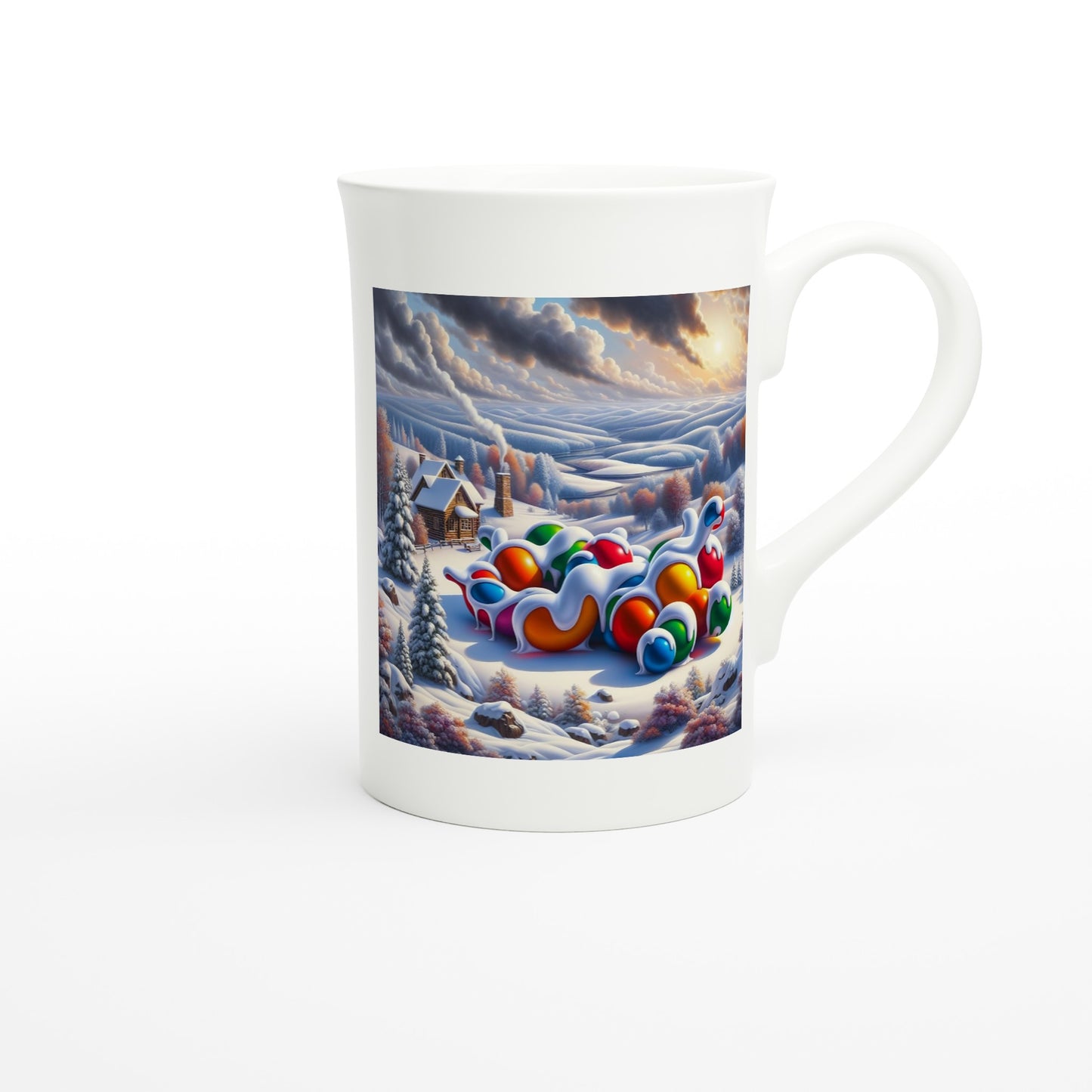 White 10oz Porcelain Slim Mug - Winter 157