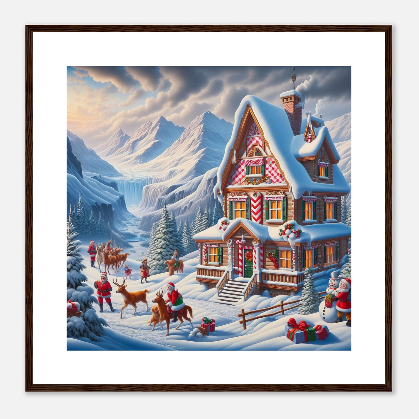 Wall Art - Winter 56 - Cottage and deer