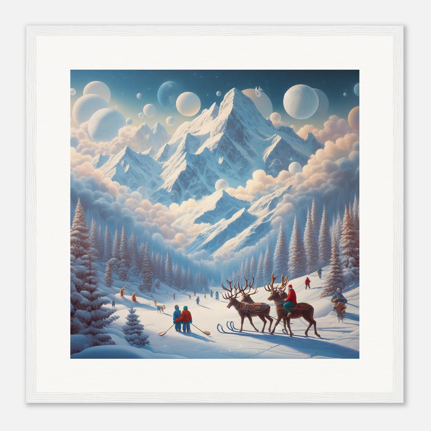 Wall Art - Winter 34 - Deer and planets