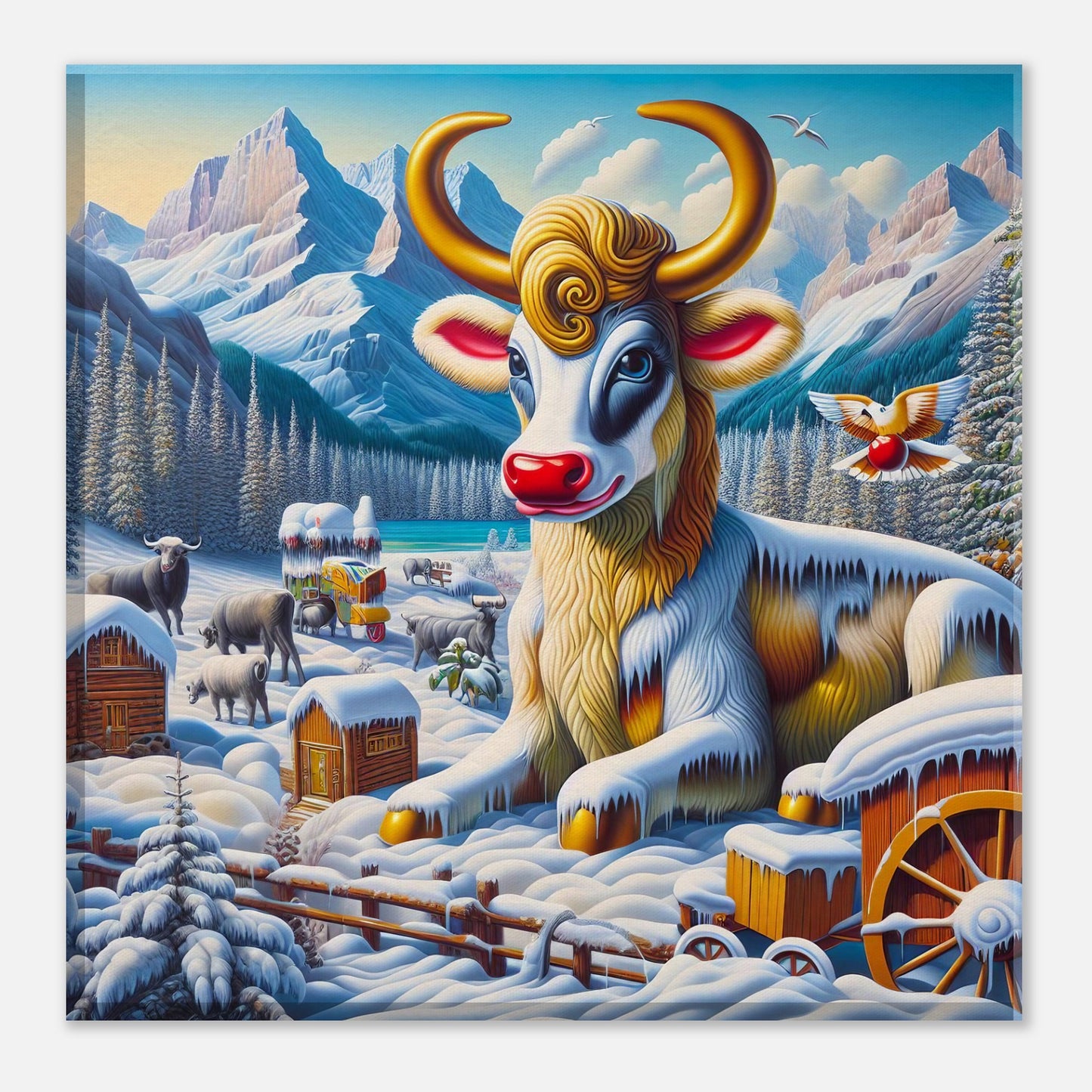 Wall Art - Winter 70 - Sitting cow