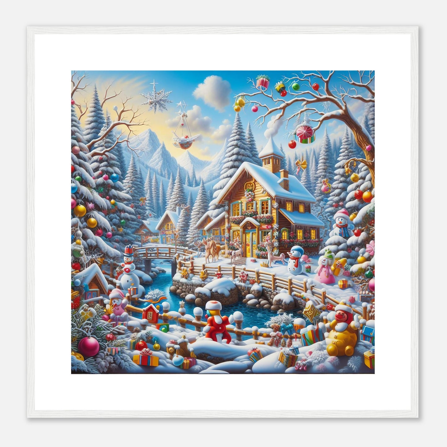 Wall Art - Winter 13 - Village nestled in a snow-covered mountain valley