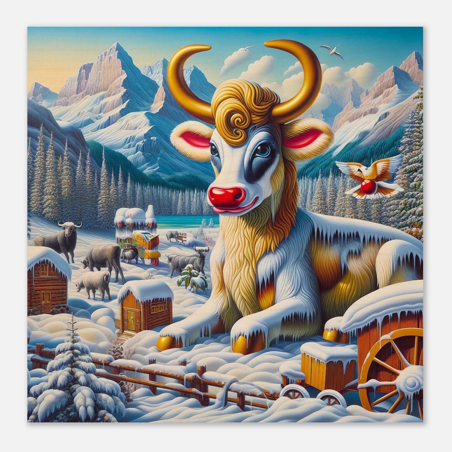 Wall Art - Winter 70 - Sitting cow