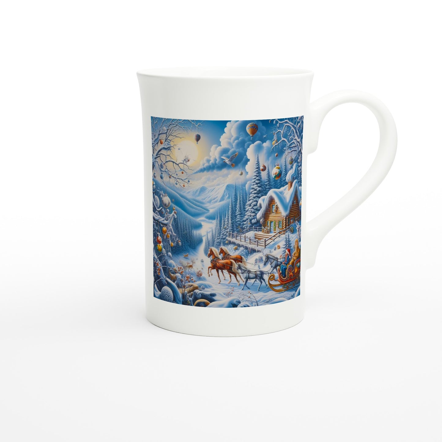 White 10oz Porcelain Slim Mug - Winter 164