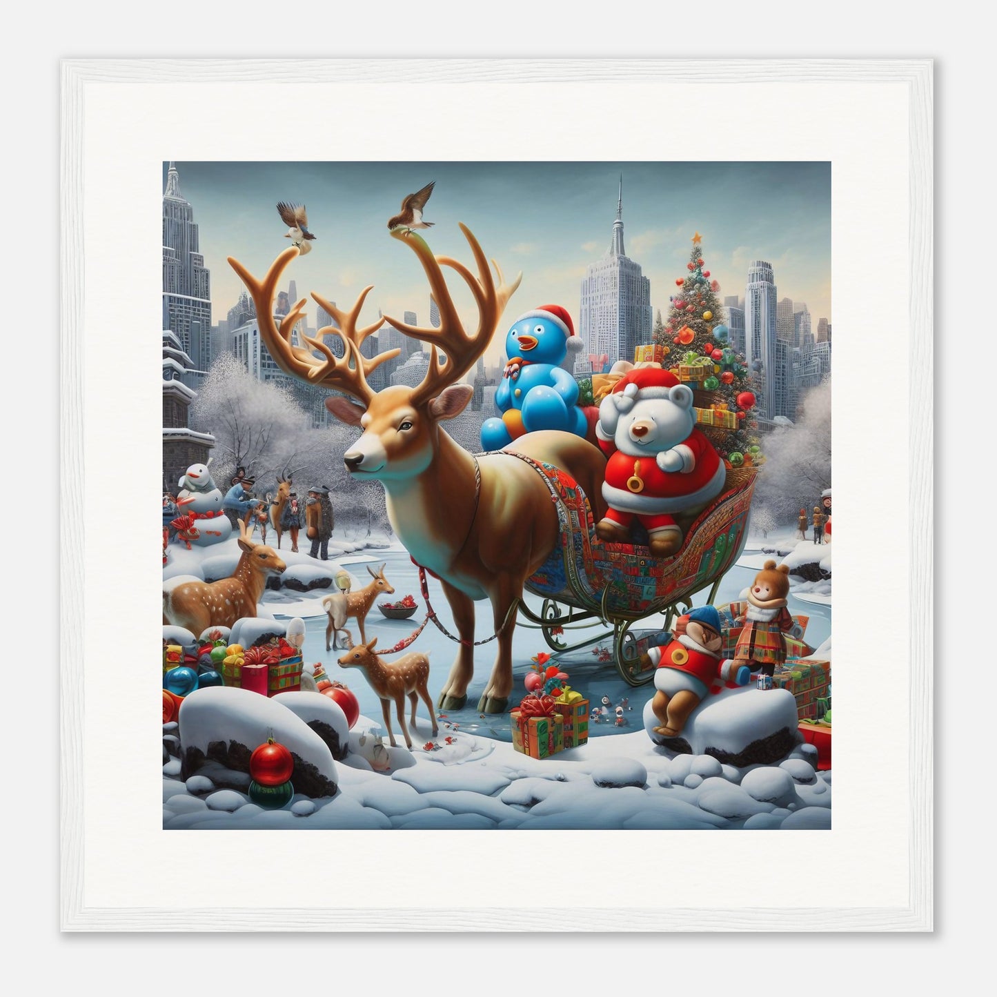 Wall Art - Winter 31 - Reindeer and polar bear