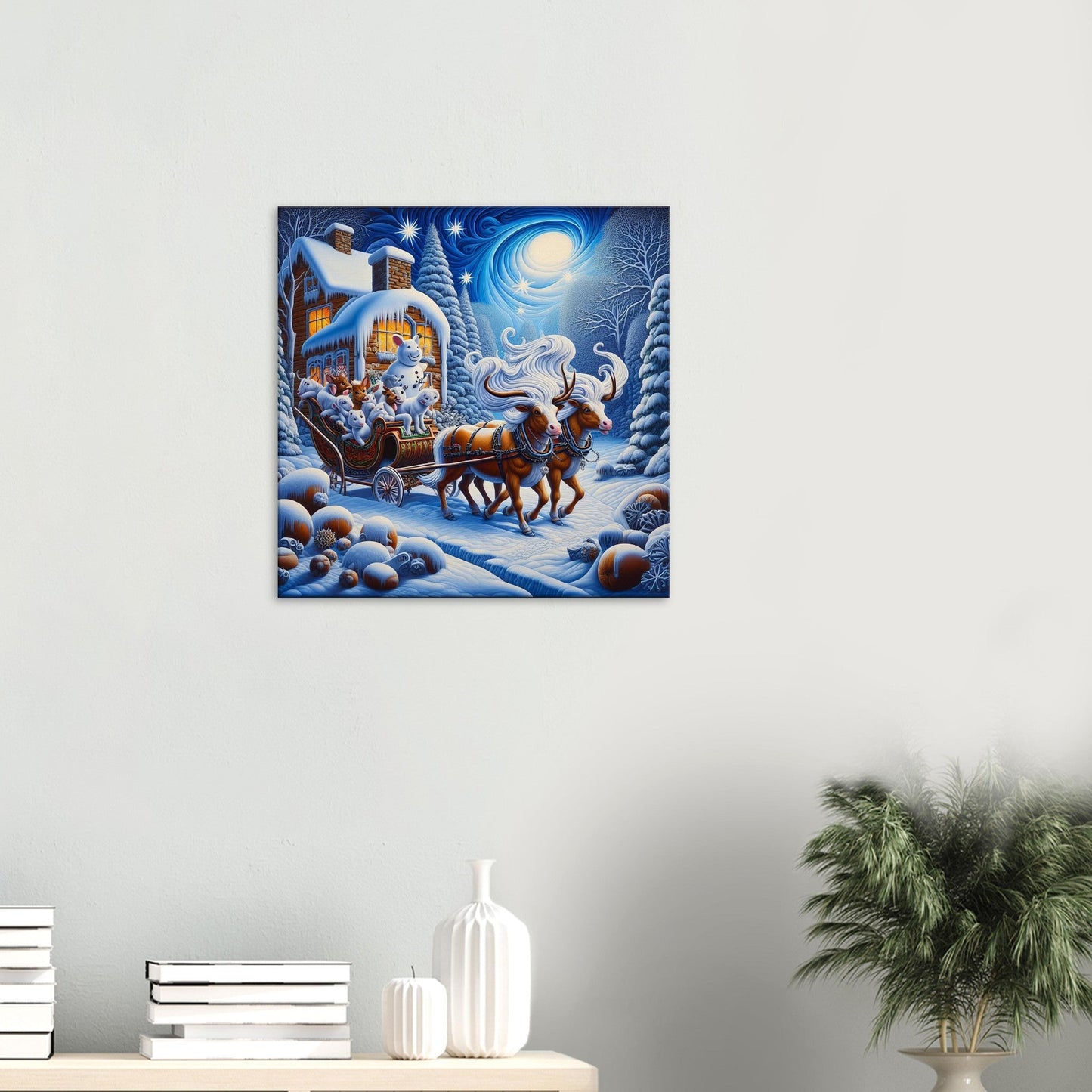 Canvas - Horses And Carriage Print Material