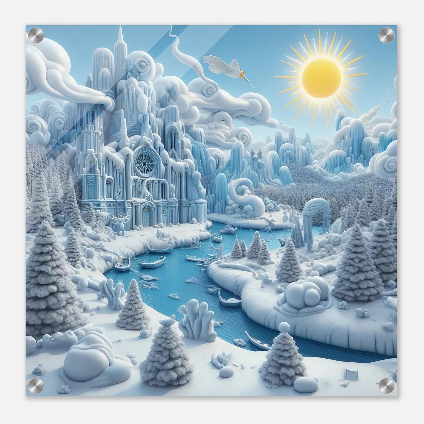 Wall art - Frozen Castle by a river