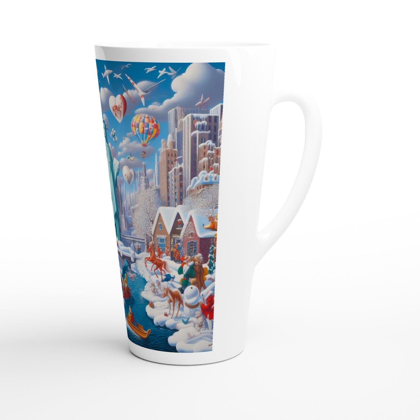 White Latte 17oz Ceramic Mug - Winter 144