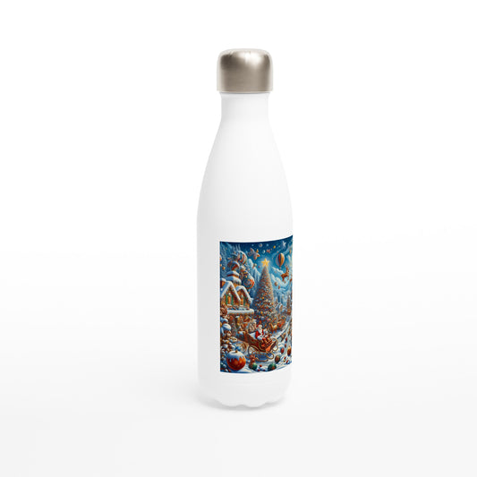 White 17oz Stainless Steel Water Bottle - Winter 103