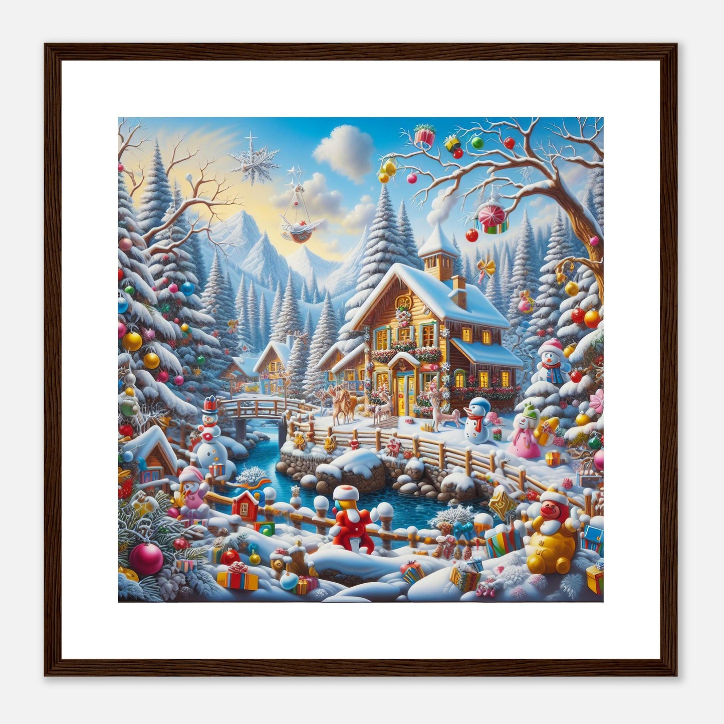 Wall Art - Winter 13 - Village nestled in a snow-covered mountain valley